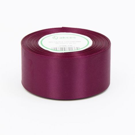 Wstążka satynowa Akces Purpurowa ciemna, 38mm x 33m
